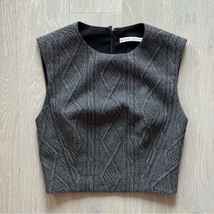 Alice + Olivia Cropped Sleeveless Top with Cable Knit Pattern - Size 0